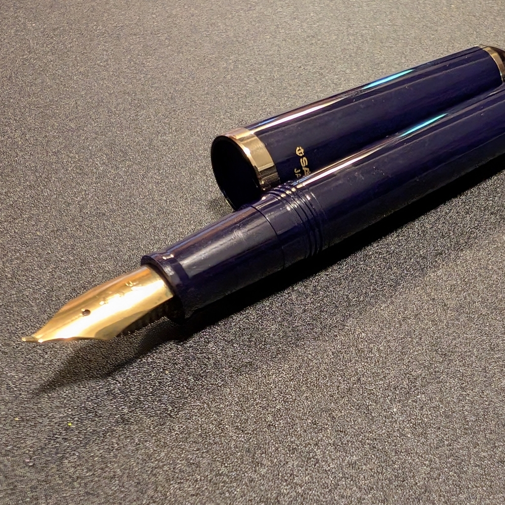 Sailor Compass Fude De Mannen Fountain Pen – Navy (40° Fude Nib)
